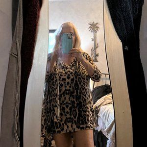 LUXXE Leopard soft cotton dress with matching jacket.